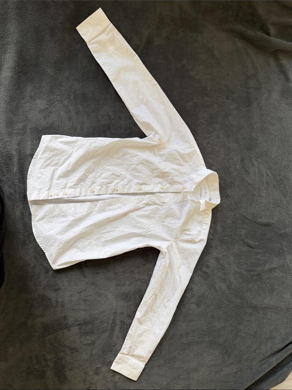 Calvin Klein Boys White Long-Sleeve Button-Down Shirt